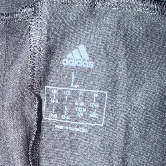 Adidas Women's Black Athletic Shorts with White Stripes - Picture 3 of 3